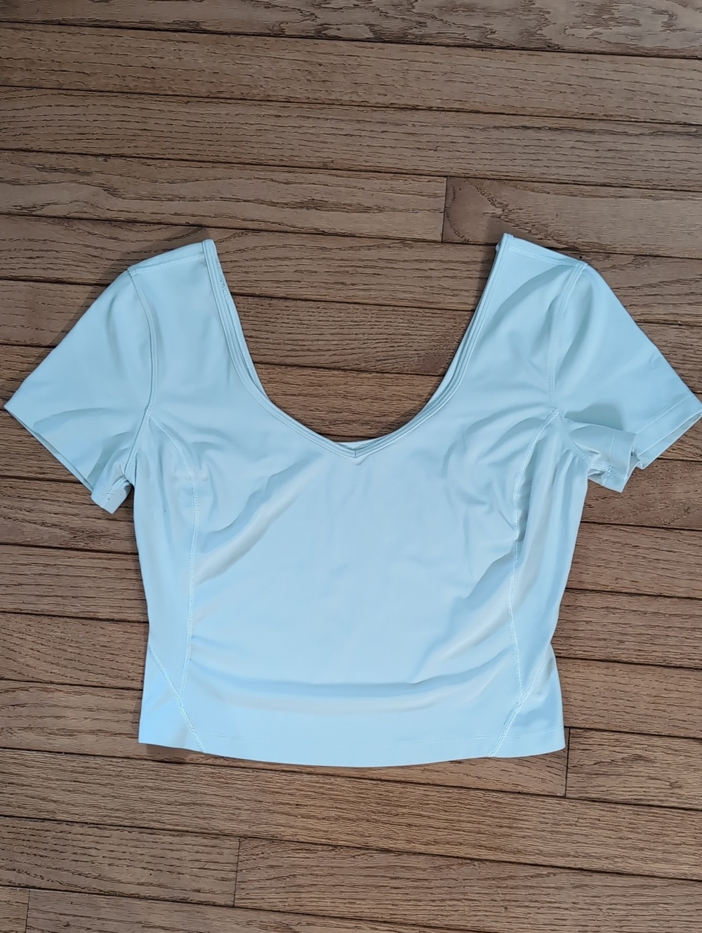 White Lululemon Scoop Neck Stretch Crop Top